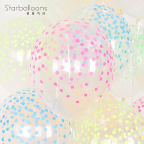 Transparent color wave dot round latex balloon imported thickened birthday 100 days wedding move New Year decoration