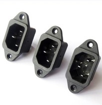 Original power supply three-hole socket chassis power supply socket 10A 250V pin socket with ear socket