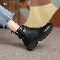 Martin boots female English style 2021 Autumn New Joker thick heel thin boots ins tide round head Net red boots