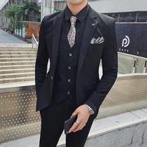 Casual suit men Korean version of the trend slim groom suit suit men autumn and winter wedding ceremony bombing Street handsome mob