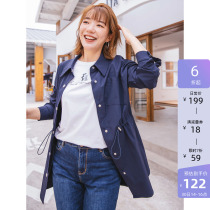 MSShe big code womens dress 2022 fat mm spring dress shirt jacket loose tooling wind light and thin ice silk shirt blouse