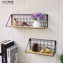 ins grid minimalist dormitory shelve wood partition wall containing storage shelf creative wall-mounted decorative deviner
