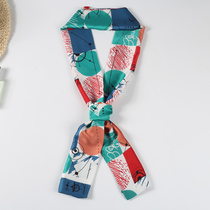 Spring and summer scarf shirt professional long silk scarf women warm decoration thin narrow Korean small scarf tie headscarf