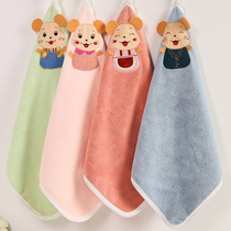 Small towel children small square towel cotton water absorption does not lose hair wash face home soft baby hanging hand towel Square