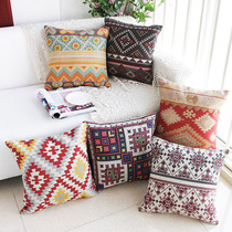 Foreign trade kilim American countryside Nordic Ethnic cotton linen cushions Pillow Cover Against the pillow waist leans on the office sofa leans on