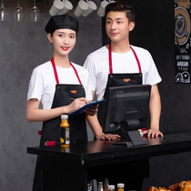 Fast food coffee shop milk tea shop waiter work clothes autumn and winter Apron hot pot Western restaurant waiter hanging neck apron