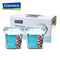 South Korea imported GLASSLOCK tempered glass buckle fresh-keeping box two-piece cylindrical lunch box glass soup bowl
