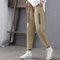 Han Suoyi retro literary Autumn Spring new small feet Haren pants casual pants women loose harbor style pocket ankle-length pants