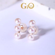 GiO jewelry Japan Akoya sea water pearl earrings 18K gold earrings earrings multi beads young two wear small grain