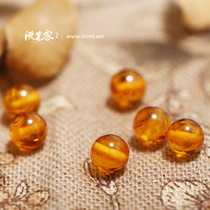 Streamer home 4 8mm fire pers loose beads amber raw ore polished diy accessories round beads can be out of the national inspection certificate