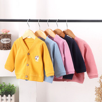Childrens jacket spring 2022 new boy cardiovert hoodie girl long sleeve single blouse for infant knit jacket
