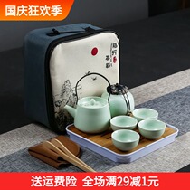 Ciliang pot ceramic gift elder tea set Small set see parents gift single travel accompanying tea set Cup
