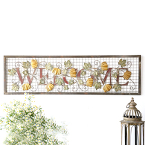 Retro iron porch welcome house number wall hanging shop Flower Shop Cafe decoration pendant wall hanging decorative wall