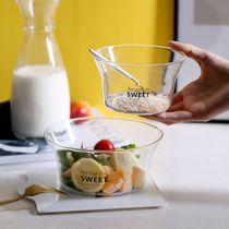 ins Nordic style simple creative folding glass bowl Small heat-resistant bowl Household fruit salad egg bowl