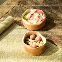 Bamboo lotus leaf bowl dried fruit plate handmade bamboo tea bowl fruit tray refreshment box melon seed snack snack snack dish storage bamboo bowl