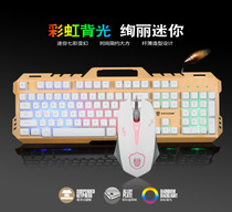 Forerunner GT6 metal mechanical keyboard feel rainbow luminous keyboard game computer keyboard mouse set