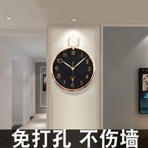 2021 new wall clock living room home fashion atmospheric clock creative modern simple non-hole hanging wall clock