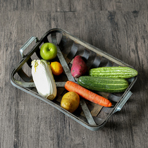 Kens retro bamboo woven with handle containing basket American galvanized iron art containing basket hollowed-out woven debris basket