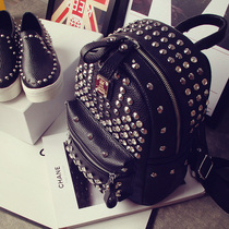 Tide brand shoulder bag female 2021 New European and American fashion rivets Joker foreign style small backpack leisure travel bag schoolbag