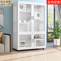 Solid wooden cat cage cat villa super large cat house luxury cat house kitten room double floor three-story household cat house