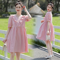 Pregnant Women summer dress long 2021 New Net red loose foreign style skirt summer short sleeve top summer
