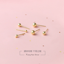 (Lane South) 925 sterling silver 14K gold beanie stud earrings ear rod ear needle niche 2021 new fashion earrings earrings