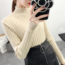 women's turtleneck sweater autumn winter 2022 new Korean style slim fit fleece underwear pullover long sleeve knit bottoming shirt top