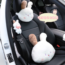 Car headrest neck pillow a pair of cartoon cute car seat pillow creative car waist seat belt shoulder