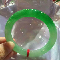 Longyu Culture Myanmar Old Pit Jade Green Ice Round Bracelet Jade Bracelet Womens New Product