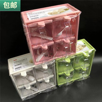 Drawer type seasoning Box Kitchen multi-purpose seasoning box 4 grid sanitary belt spoon flavor box upper and lower two layers