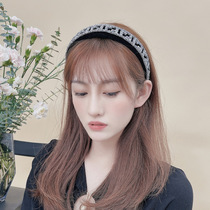 2021 new FF letter hair hoop ins simple Korean Net red temperament rhinestone female hair card Joker go out head hoop