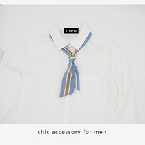 Scarf Mens Ins Korean version port Wind little silk scarlet with short tie shirt neckline decorated with scarf trending personality