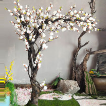 Simulation of magnolia tree screen window interior decoration wishing tree White manual space layout Magnolia modeling tree
