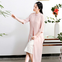 Return to the cheongsam summer new chiffon cheongsam dress girl improved long retro cheongsam skirt L3058