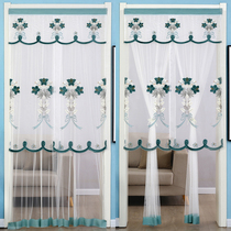 Door curtain Veil Lace half-cut Curtain Sofa Door Curtain Self-Stick Small Window Princess Wind Partition Curtain Modern Brief
