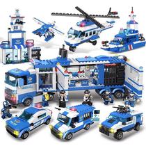 Lego city police police car small particles childrens puzzle plane full set of assembled building block toys