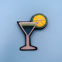 Every day new couples other handmade embroidery fashion trendy products creative summer lemon cocktail Cup brooch brooch