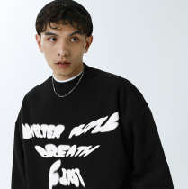 SAMESAME PHANTOM PRINT LOOSE ROUND NECK PULLOVER SWEATER thick velvet tide brand casual cotton couple top