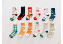 Milk dads Home spot Roan new children 100 lap pure cotton colored plaid printed short socks Sox Composition