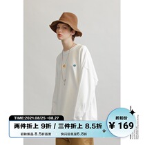  UNVESNO retro old solid color Japanese trendy brand basic model couple spring and autumn bottoming shirt long-sleeved pullover sweater