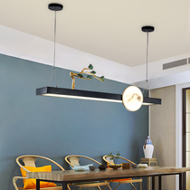 New Chinese restaurant chandelier Chinese style home dining table bar chandelier study modern simple tea room long strip lamps