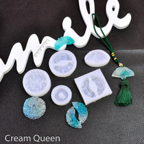 Diy mirror dragon Phoenix jade pearl safety buckle pendant with hole translucent silicone mold UV glue drop glue free grinding