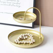 ins Nordic modern creative light luxury gold containing living room table tea table Decorative Cake Snack Candy Trays