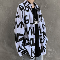 Spring Autumn Season Harbor Wind Striped Shirt Male Long Sleeve Han Version Trend Handsome Jacket Casual Couple Shirt Loose Hip Hop