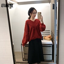 One-piece set large size micro fat girl m womens autumn and winter New sweater knitwear a-shaped skirt fashion two-piece set