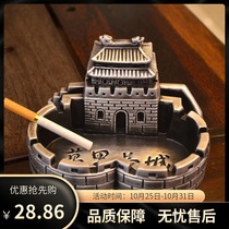 Rockery plants with stone grass landscaping Chinese style high-end creative retro Great Wall ashtray Chinese style tea table office