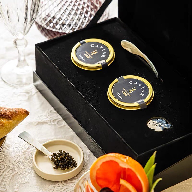 (Guaranteed) Kaluga 7-year-old Siberian sturgeon caviar business gift box ready-to-eat 30g*2