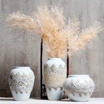 Jingdezhen handmade pottery flower Ware to make old pottery jar Flower Arrangement Vase New Chinese Japanese ornaments Zen living room flower pot