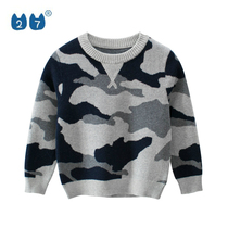 Counter foreign trade tail list 2021 Autumn new Korean childrens clothing sweater camouflage childrens tops Baby clothes