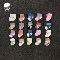 Three pairs of baby socks winter Terry thickened warm 12 newborn autumn and winter 0-3 months 6 men and womens baby socks